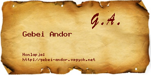 Gebei Andor névjegykártya